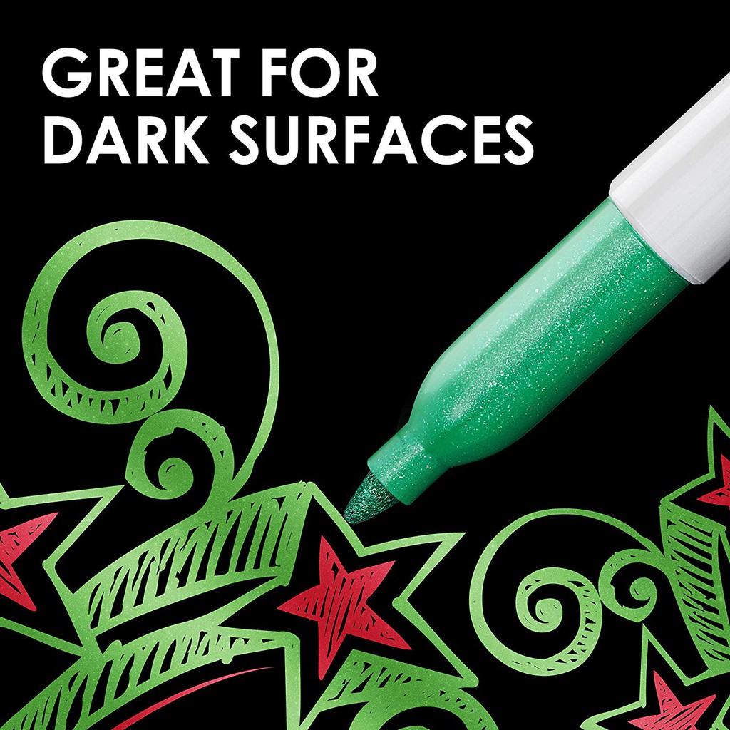 Vỉ 3 màu bút lông dầu ánh kim Sharpie Metallic (Ruby, Emerald, Sapphire)