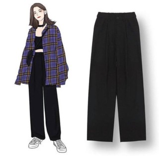 Quần ống rộng culottes xuông dài, quần lưng cao kiều Hàn Quốc cho nữ-Tổng kho thời trang Eloggroup