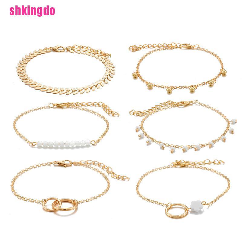 Set 6 vòng đeo tay phong cách Boho thời trang cho nữ