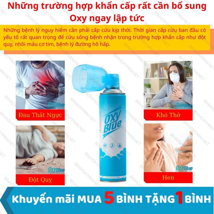 Bình Oxy Cầm tay Oxygen Heart 1983 cung cấp Oxy tinh khiết 99%