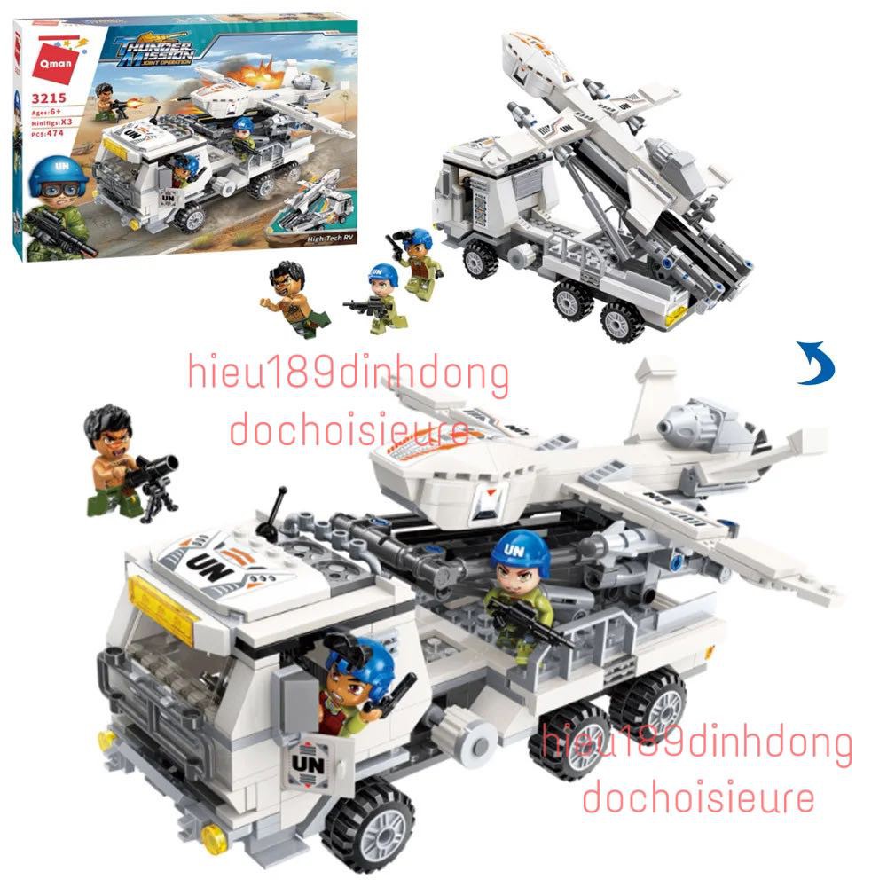 Lắp Ráp xếp hình qman 3215 : Xe chở máy bay không người lái 474 mảnh