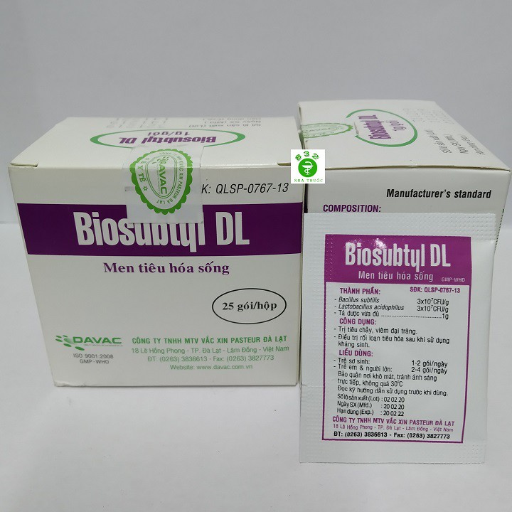 Men tiêu hóa sống Biosubtyl DL hộp 25 gói