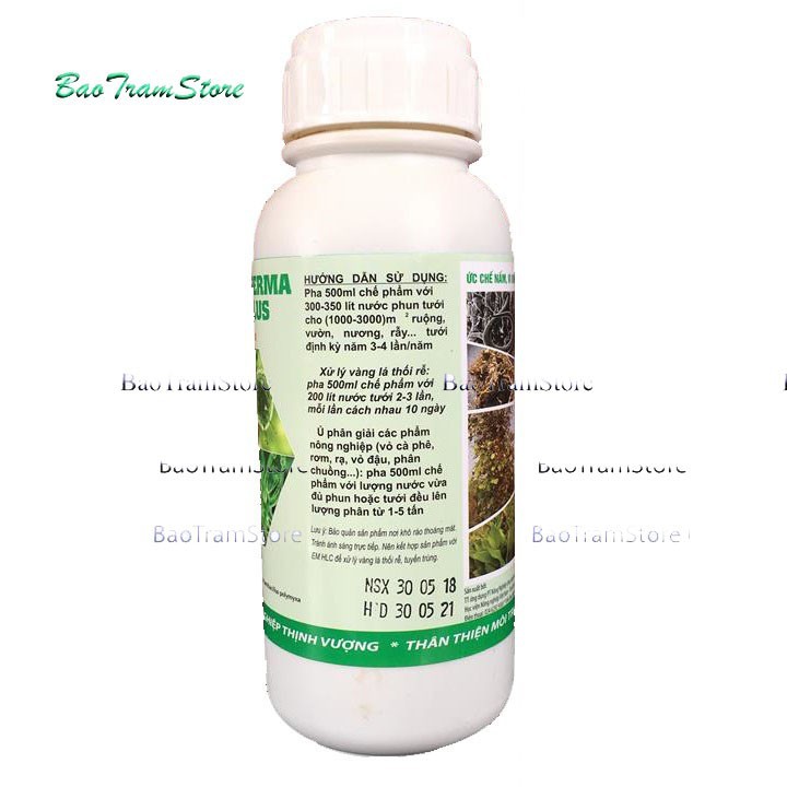 [SIEURE] Nấm đối kháng Trichoderma Bacillus (dạng nước) chai 500ml hàng đẹp, phân phối chuyên nghiệp.