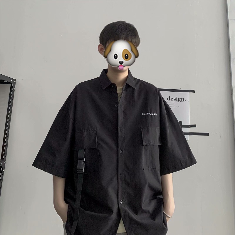 Áo Sơ Mi Tay Ngắn Màu Sắc Đơn Giản Dễ Phối Đồ Thời Trang Hè Phong Cách Hàn Quốc Cho Nam