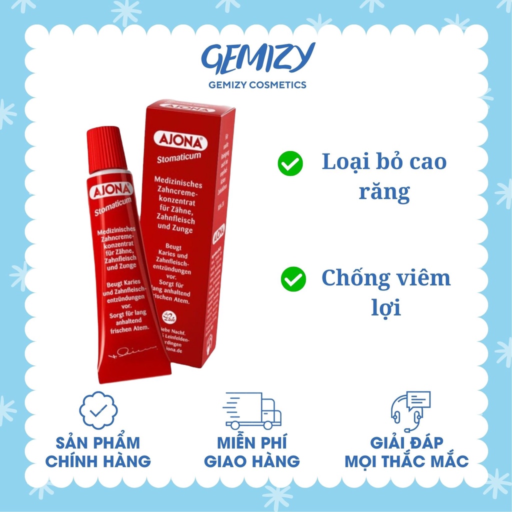 Kem đánh răng Ajona Đức 25ml trắng răng, loại bỏ cao, chống viêm lợi - Gemizy Shop