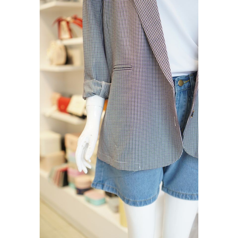 Blazer Caro Nhí Vạt Tròn 043