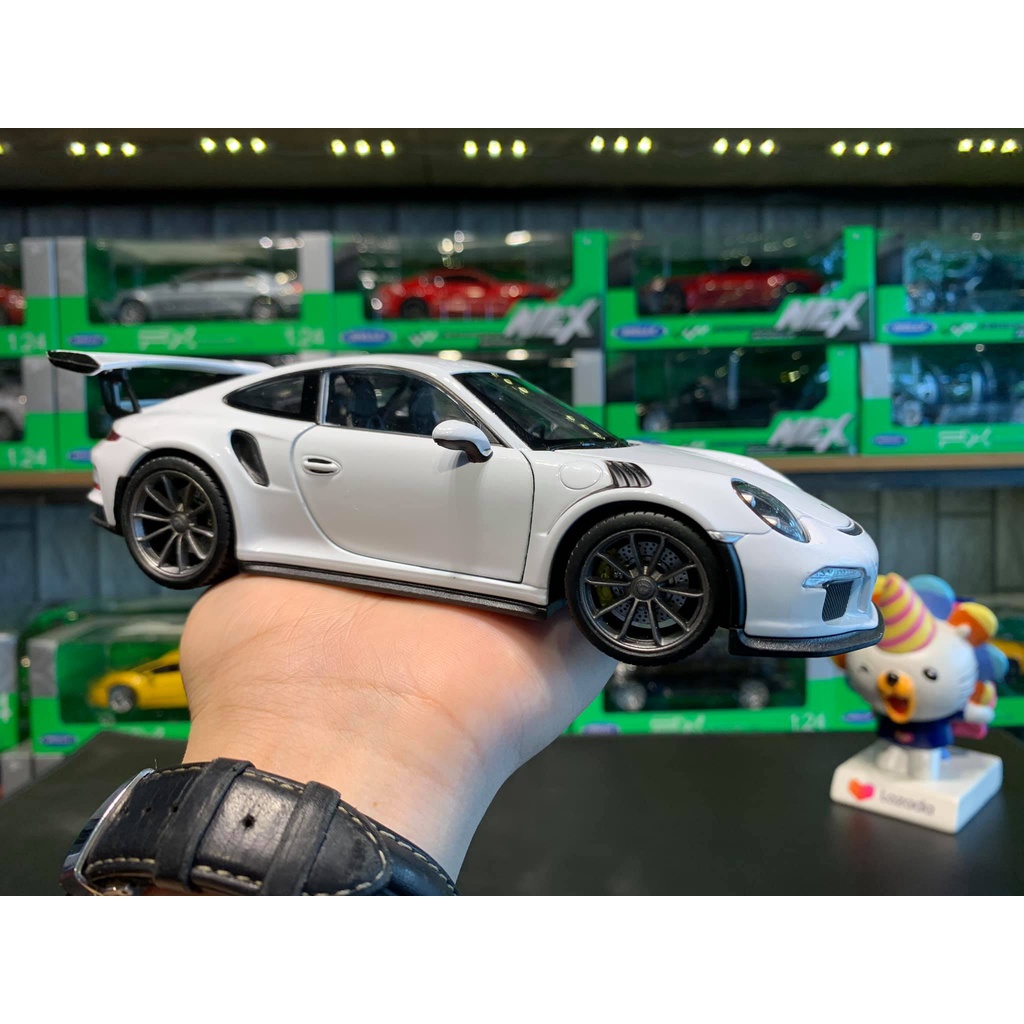 Mô hình xe ô tô Porsche 911 GT3 RS Hãng Welly tỉ lệ 1:24 màu trắng