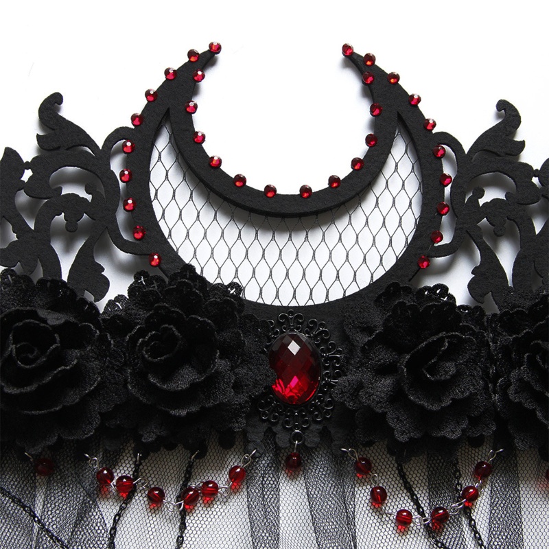 Flgo Băng Đô Cài Tóc Hình Vương Miện Màu Đen Phong Cách Gothic