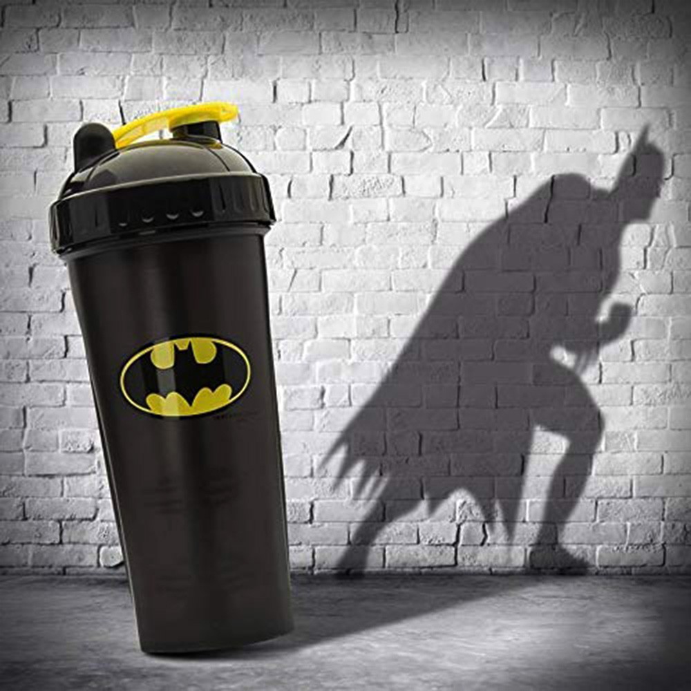 Bình Lắc Tập Gym ⚡FREE SHIP⚡ Bình nước thể thao Siêu Anh Hùng Marvel, DC 600ml siêu cute