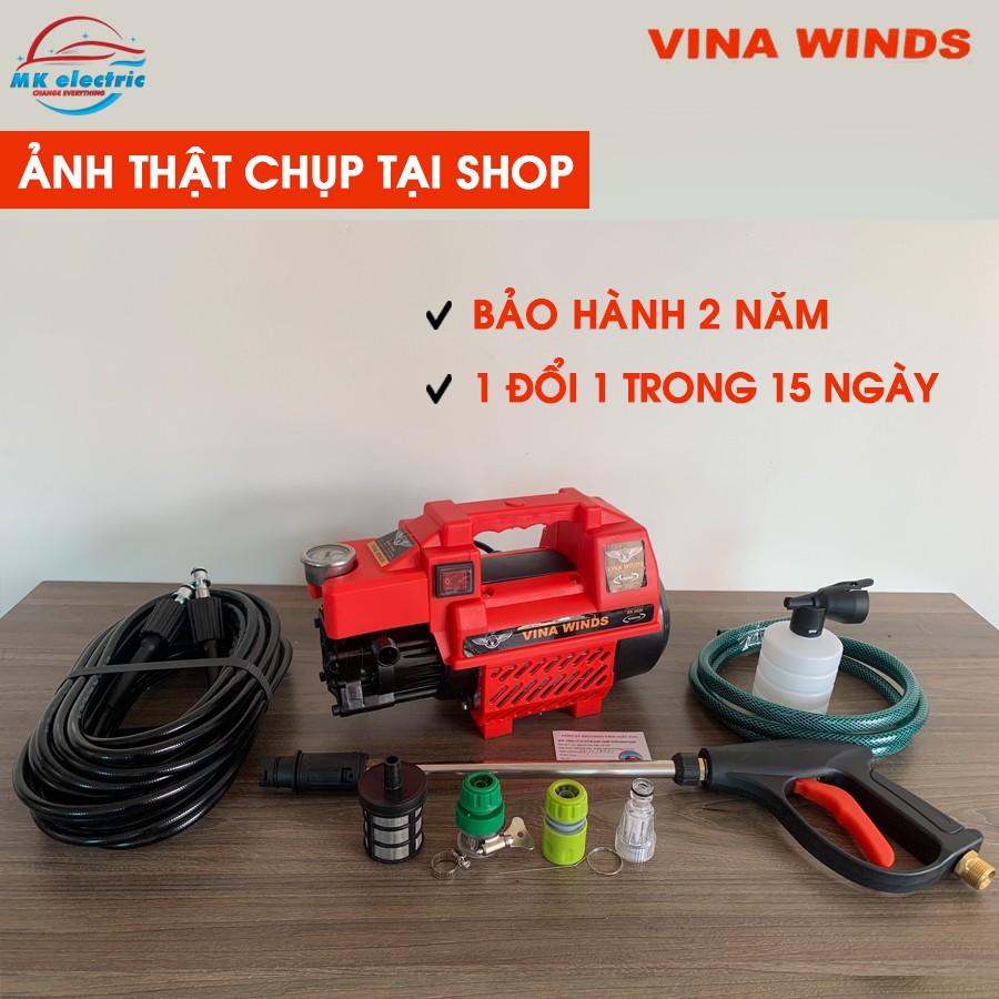 [ BH 24 THÁNG ] Máy rửa xe mini I Máy rửa xe cao áp VINA WINDS 2000W RO 2020 - Có áp chống giật +Chống cháy