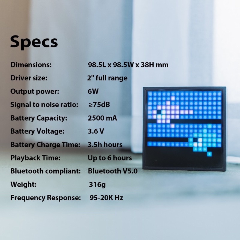 Loa Bluetooth Không dây Divoomm Timebox Evo 6w Hàng cao cấp chính hãng bảo hành 12 tháng