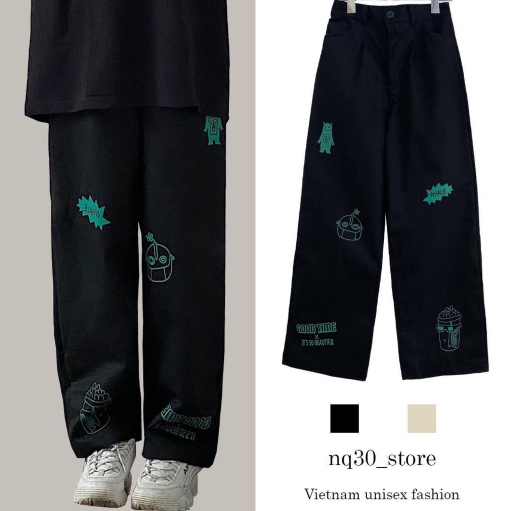 Quần Kaki Ống Rộng NQ30 In Hoạ Tiết Gobi Nam Nữ Ullzang Unisex !