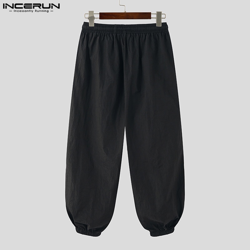 Quần jogger INCERUN lưng thun ống rộng phong cách hippie thời trang cho nam