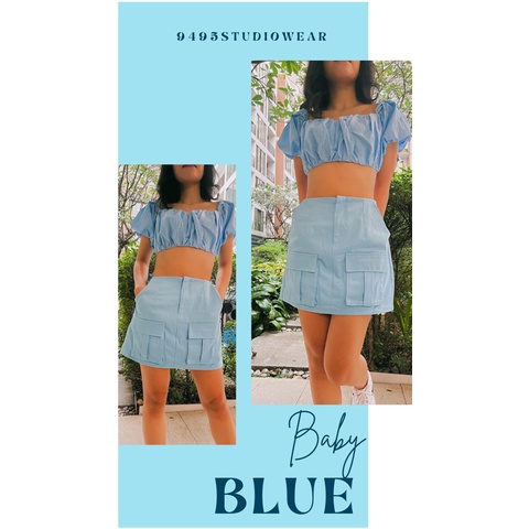 Set Áo lệch vai Off Shoulder Tops x Chân váy - A Line Skirt - SXDcotton02
