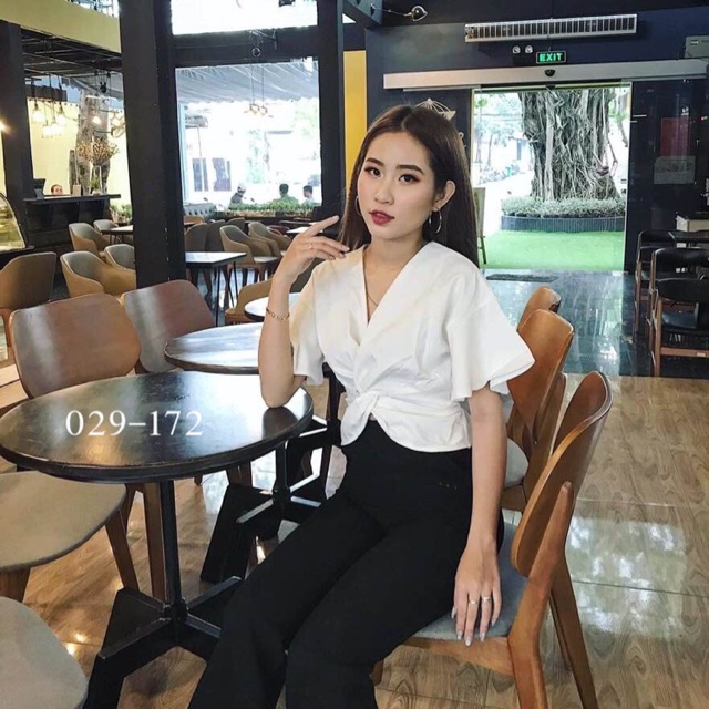Áo tay loe xoắn eo (CÓ VIDEO ẢNH THẬT)