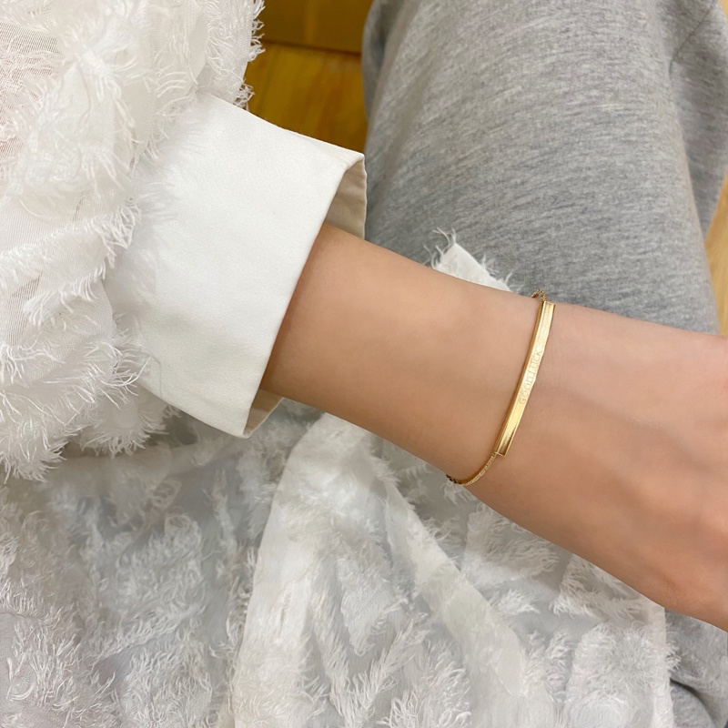 Vòng Tay MAYEBE LAVEND Dây Xích Vàng Phong Cách Hàn Quốc Cổ Điển Cho Cặp Đôi