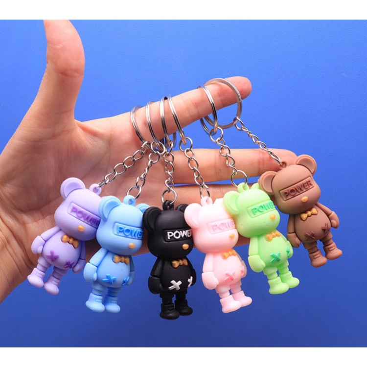 Móc Khóa , Móc Khóa Xe chú Gấu 3D Cực Ngầu Đáng Yêu Mẫu Mới Pow.err