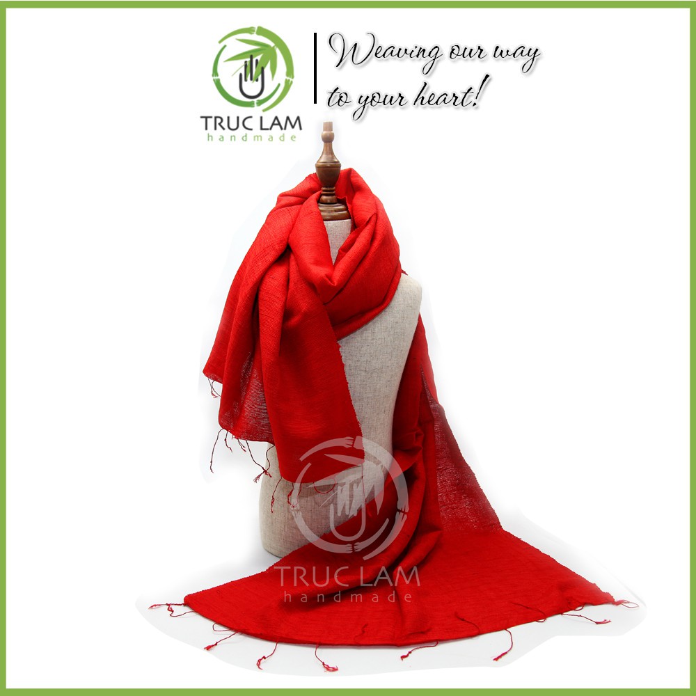 Khăn Choàng Nữ Thời Trang Cao Cấp Vải Lụa Đũi 100% Silk Nhiều Màu - Trúc Lâm Handmade