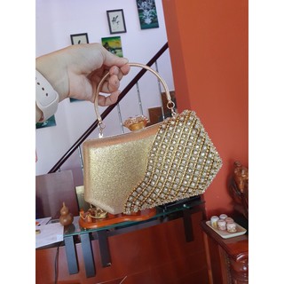 Cốp đi tiệc đính đá chéo siêu rẻ ( full box)