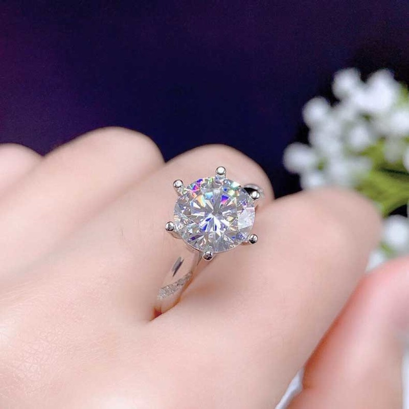 Nhẫn Đính Hôn Bạc 925 Đính Đá Zircon Thời Trang Dành Cho Nữ