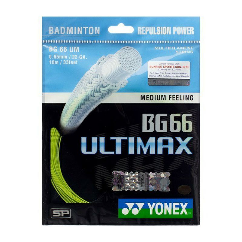 Dây Đan Vợt BG 66 Ultimax Yonex Hàng Chính Hãng Có Tem Nhãn Đầy Đủ