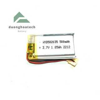 Pin li-po polymer 3.7v dung lượng 500mah 5.8x20x35mm dùng cho thiết bị điện tử