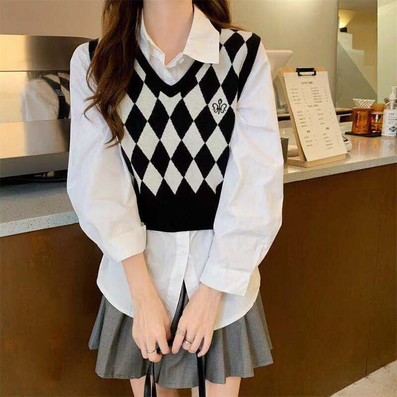 SUXI Áo Dệt Kim Sát Nách Dáng Ôm Kiểu Vintage Thời Trang Xuân Thu Cho Nữ