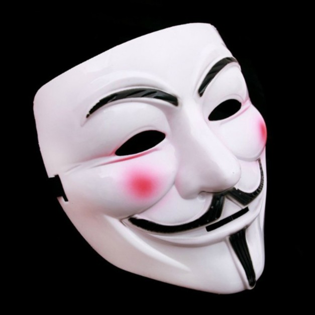Mặt nạ Hacker Anonymous hóa trang màu trắng chất liệu an toàn phù hợp nhiều lứa tuổi