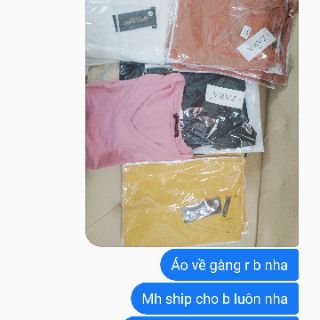 Áo thun nữ màu trơn cổ tim