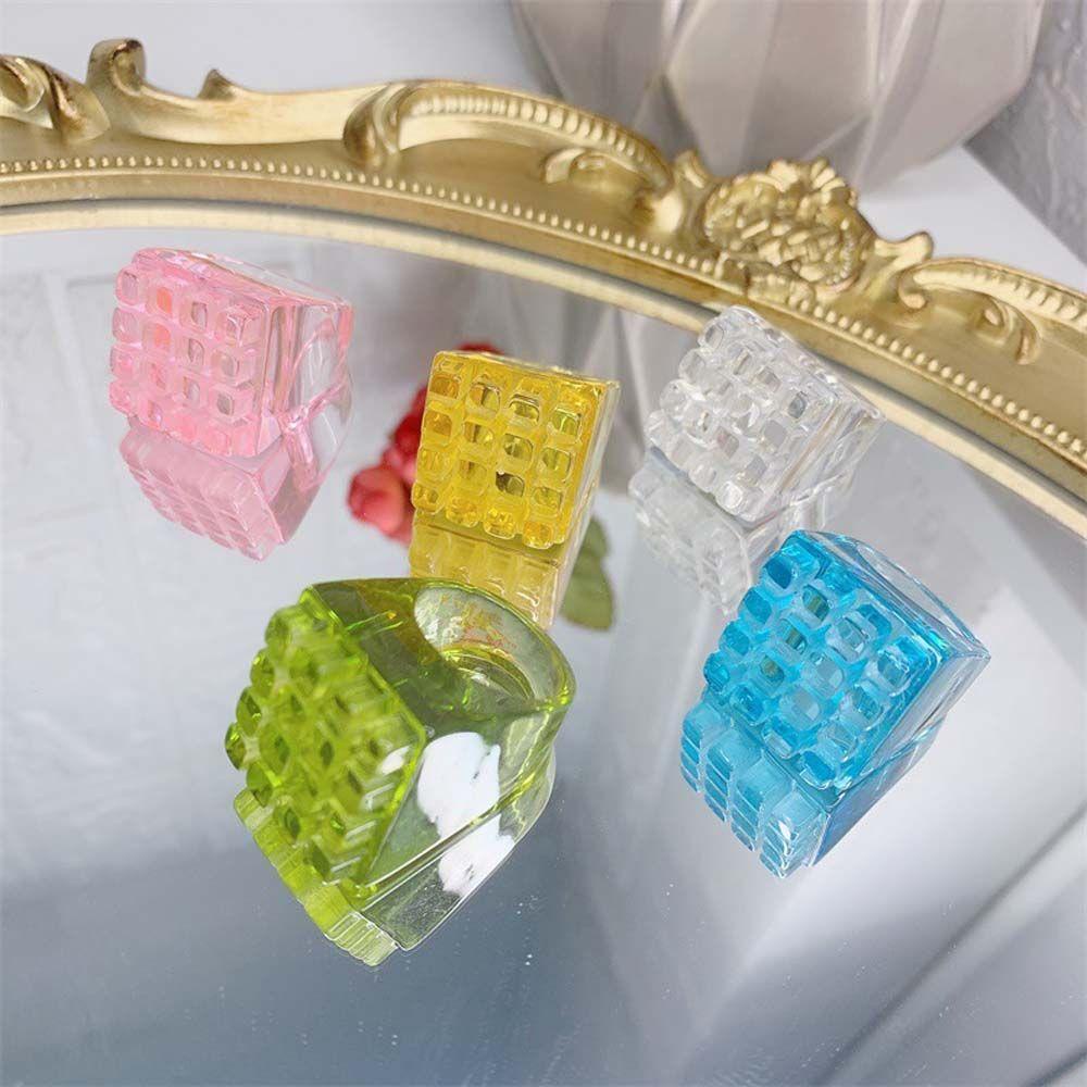 QQMALL Nhẫn Resin Dễ Thương Thời Trang Hàn Quốc Cho Nữ