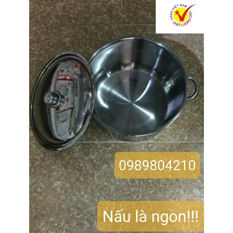 NỒI LUỘC GÀ,NỒI INOX CAO CẤP Đáy Từ SIZE 28,30,32 VIETCOOK,NỒI 10 LIT, 12L,15L(CHINH HÃNG VN)