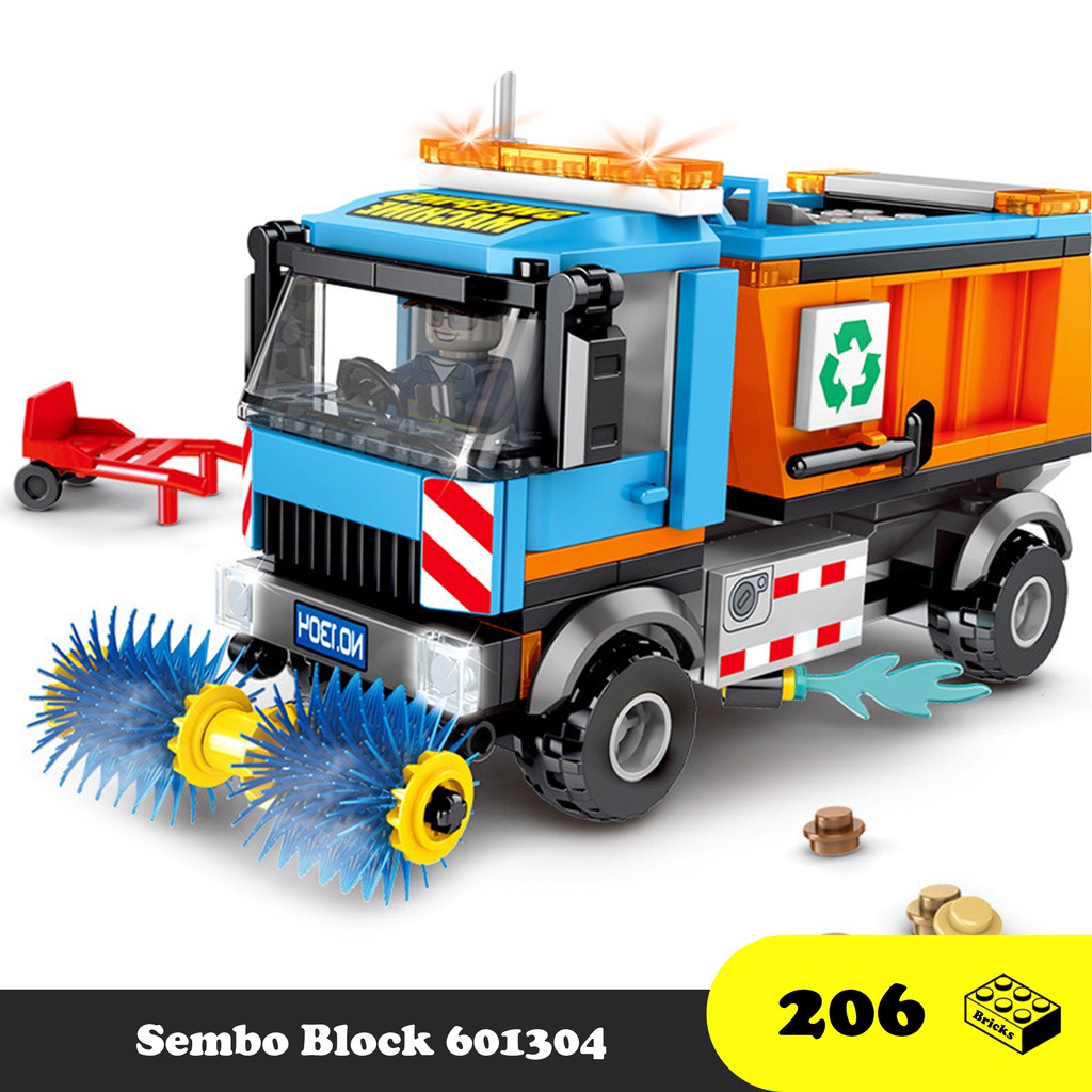 Đồ chơi lắp ráp xe dọn vệ sinh thành phố - Sembo Block 601304 - Xếp hình thành phố ước mơ