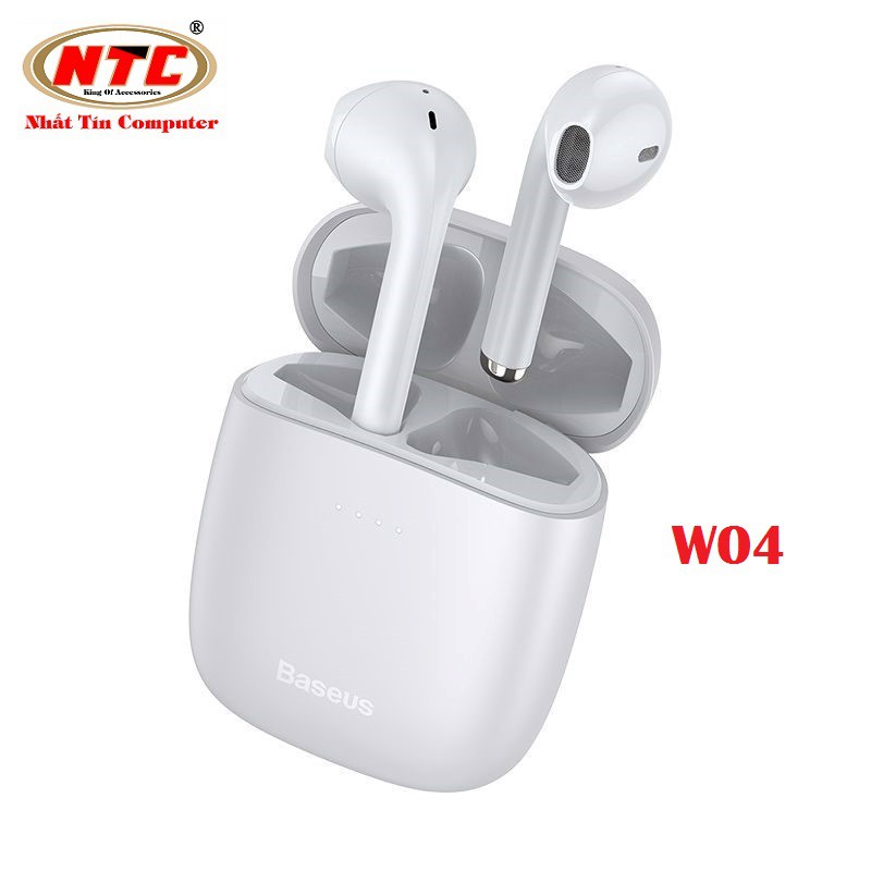 Tai nghe không dây True Wireless Baseus W04 Encok Earphones (TWS, Earbuds Mini, Model 2020) - Hàng chính hãng