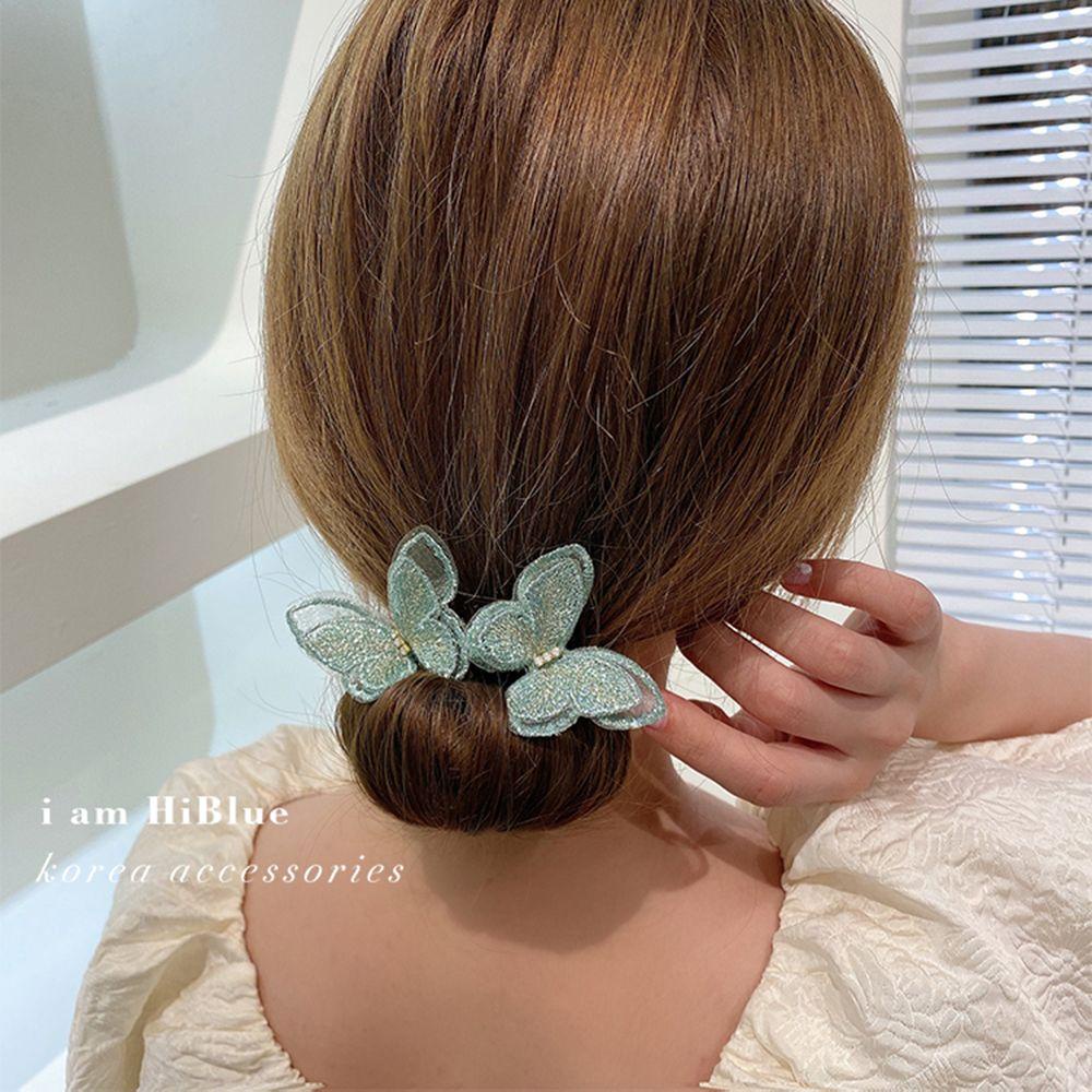 Flower Hairpins Bun Maker Elegant Butterfly Shape Bud Hairdressing Tools