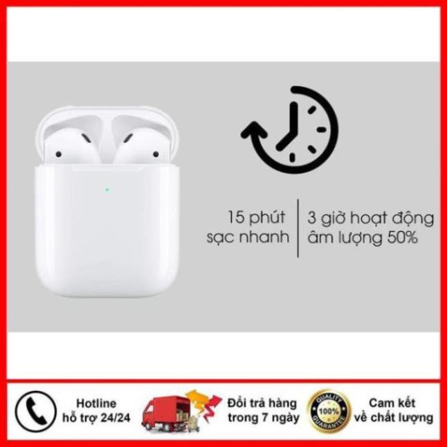 Tai Nghe Không Dây Bluetooth Airpods 2 Sạc Không Dây Giá Rẻ Cho Iphone và Android, Chuyên Gaming Âm Thanh True Wireless