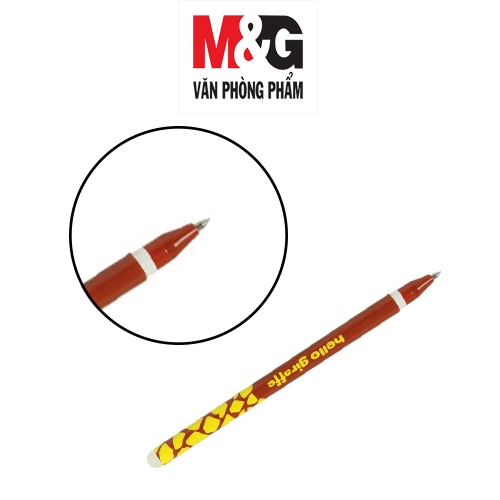 Bút nước xoá được M&G AKPB7372 mực xanh, ngòi 0.5mm nắp hình con Ngựa thân có 4 màu