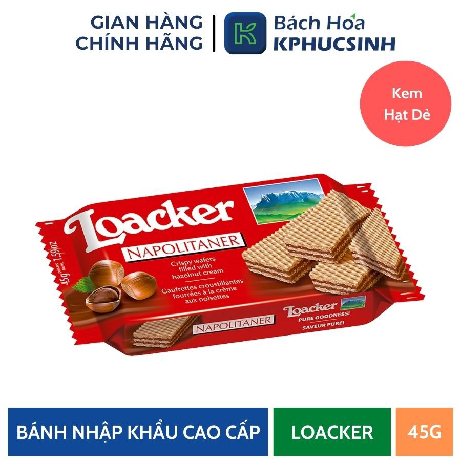 Bánh xốp Classic kem hạt dẻ Loacker Classic Napolitaner 45g KPHUCSINH - Hàng Chính Hãng