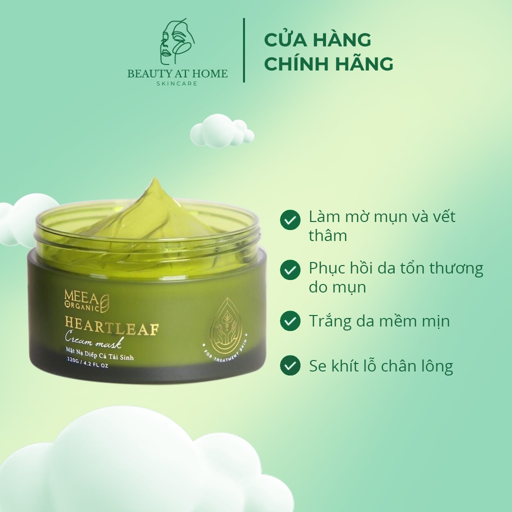 Mặt nạ diếp cá thảo mộc Meea giảm mụn trắng da làm mờ vết thâm tổn thương do mụn 120G - Beauty at home