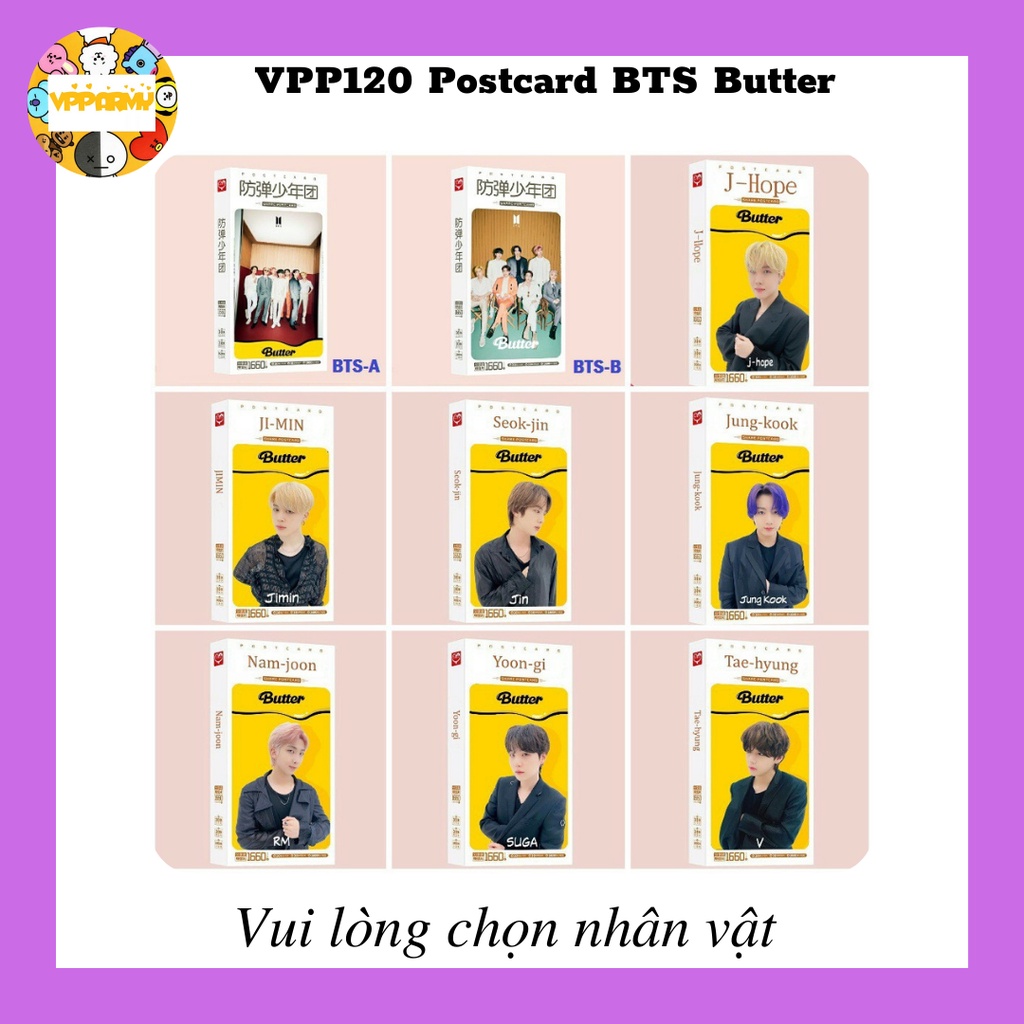 VPP120 Postcard hình ảnh nhóm nhạc BTS Butter