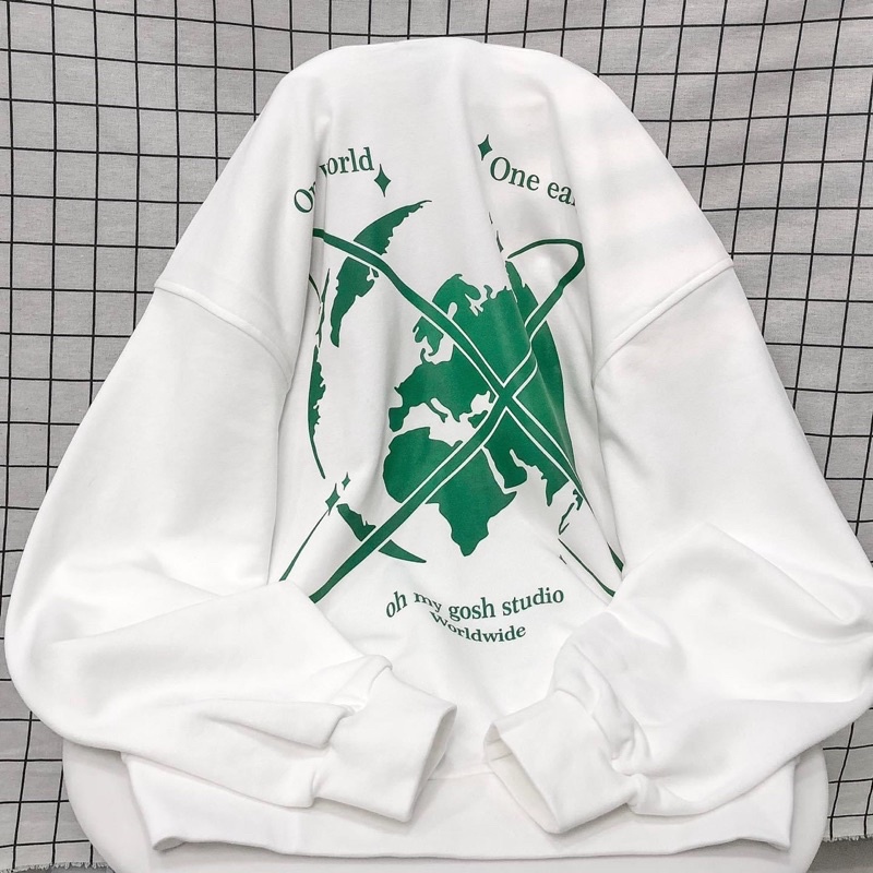 Áo Khoác Hoodie Zip ONE Vải Nỉ Bông Form Rộng