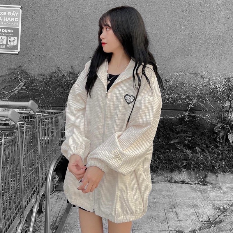 Áo Khoác Jacket Form Rộng VIGO Vải Nhung Nổi/ Nam nữ unisex