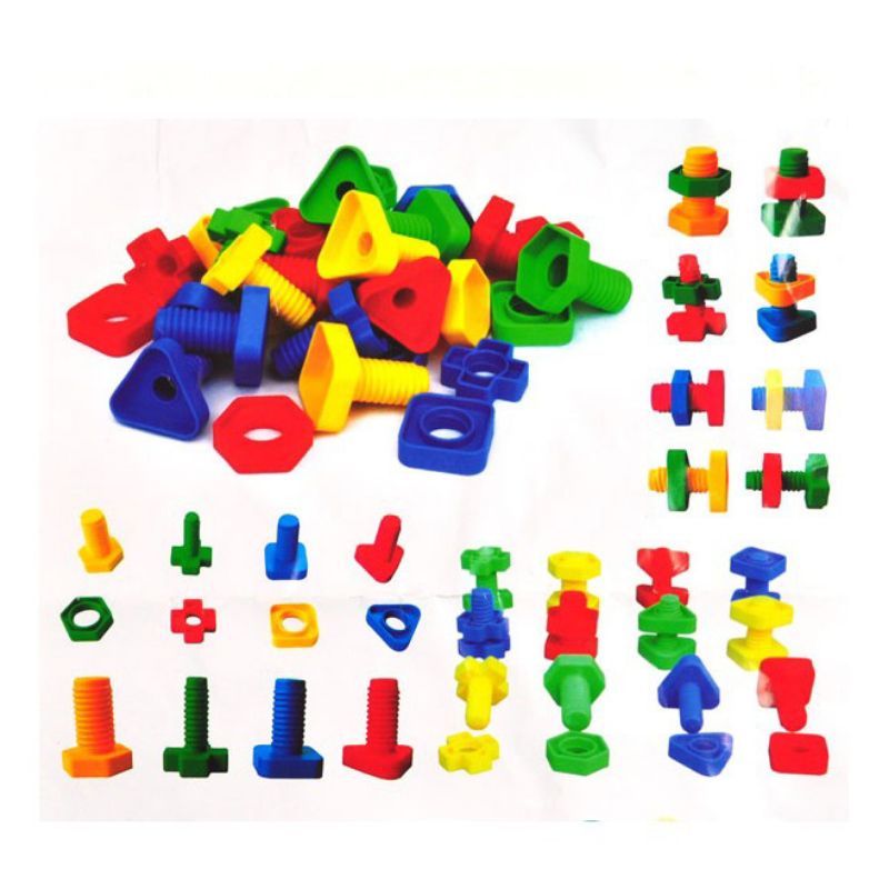 Bộ ốc vít nhựa to rèn luyện vận động tinh cho bé