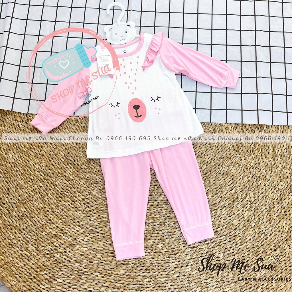 Bộ dài tay cài vai chất liệu petit 3 màu size 6M đến 3y