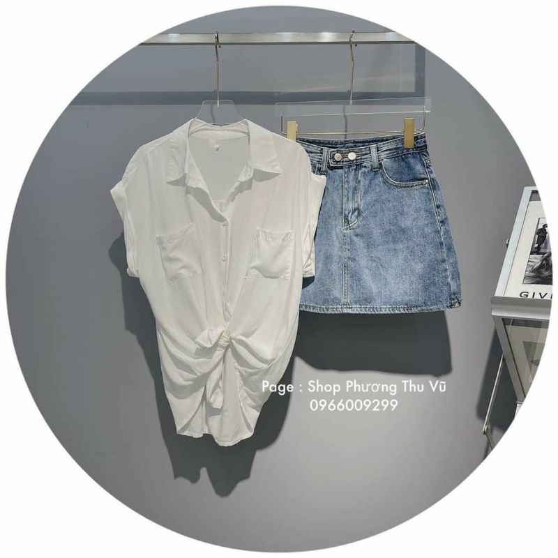 Áo sơ mi sát nách 2 túi nhiều màu sắc