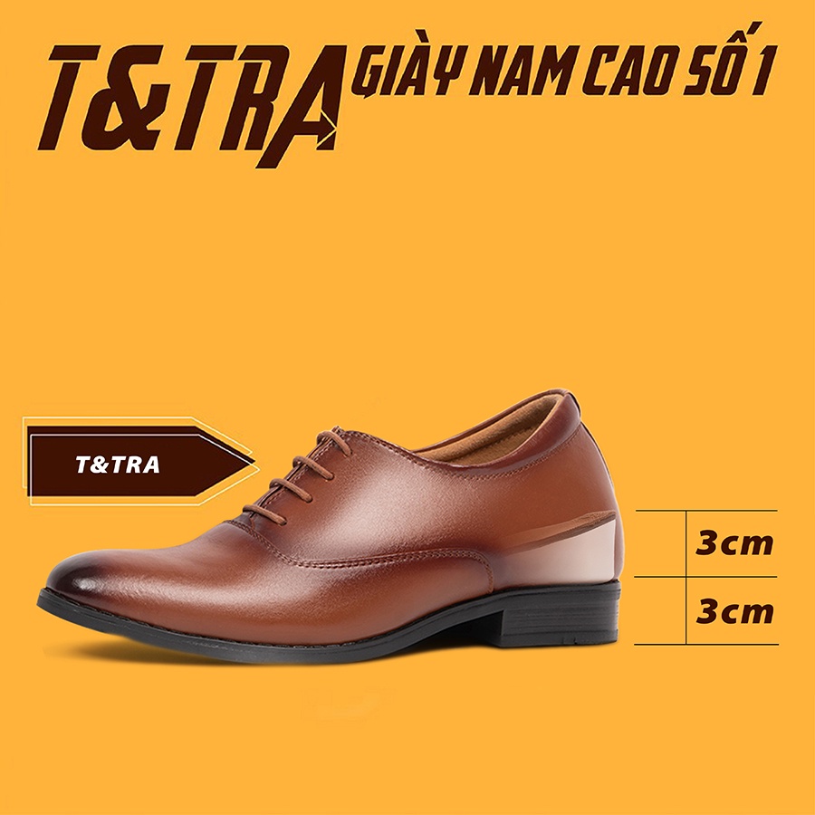 [ 6CM ] Giày Độn Nam T&amp;TRA S1008NB