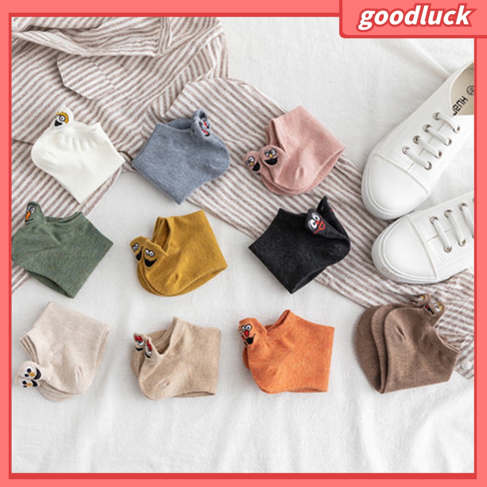 Đôi Tất Cotton Ngắn Hoạ Tiết Thêu Xinh Xắn Cho Nữ