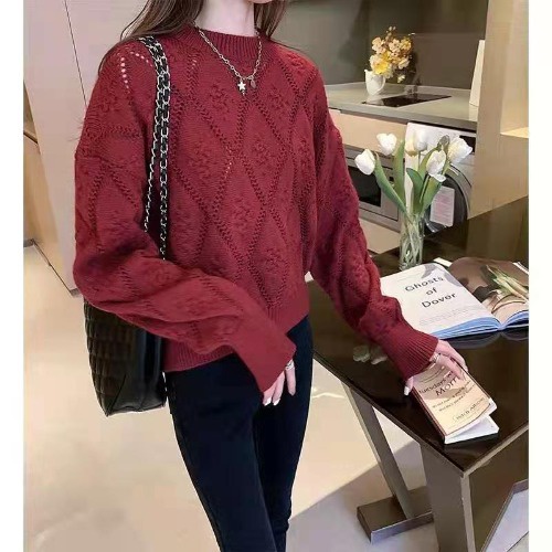 Áo len nữ họa tiết hàng Quảng Châu cao cấp phong cách Hàn Quốc AL01