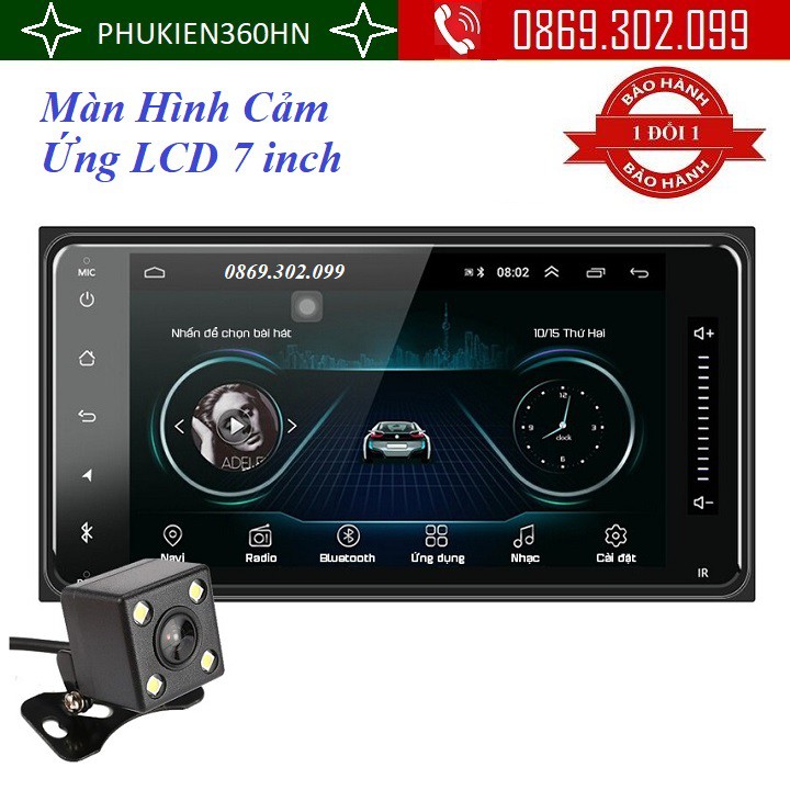 Màn Hình Cảm Ứng LCD 7 inch Hỗ Trợ Nghe Nhạc MP5 Bluetooth Wifi GPS Android 9.1 Hỗ trợ Tiếng Việt