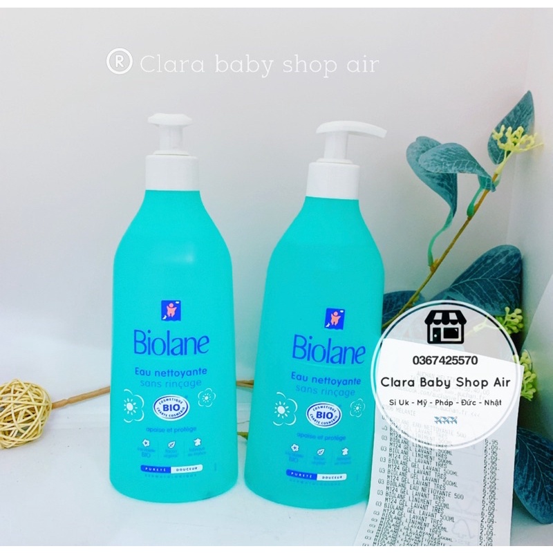 (Air ✈️ đủ bill) Dung dịch vệ sinh Biolane hữu cơ 500ml của Pháp cho da nhạy cảm