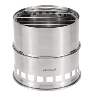 Bếp lò lửa Lixada cắm trại ngoài trời chất liệu thép không gỉ